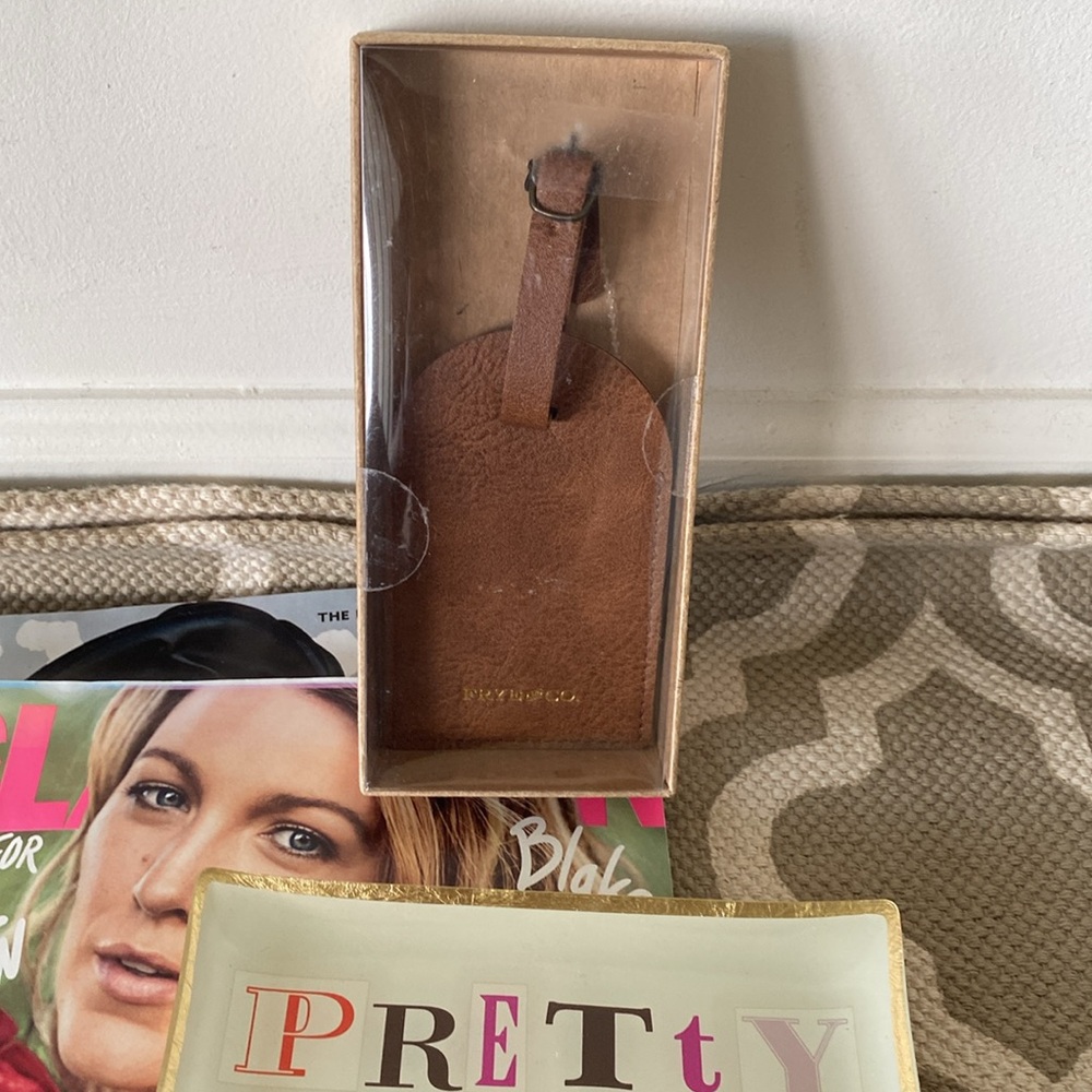 “Frye and Co. “brown luggage tag; NIB